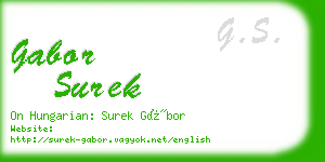 gabor surek business card